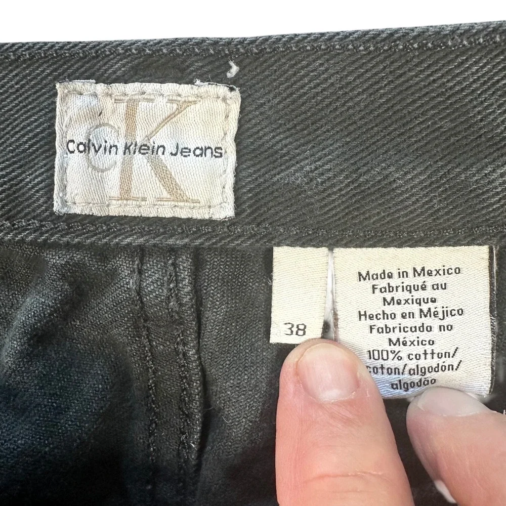 Calvin Klein Jeans Mens Black‎ Straight Leg Faded Denim Classic 5-Pocket Pants